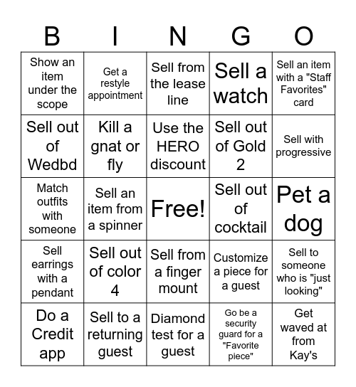 R&H Cake Challenge Bingo Card