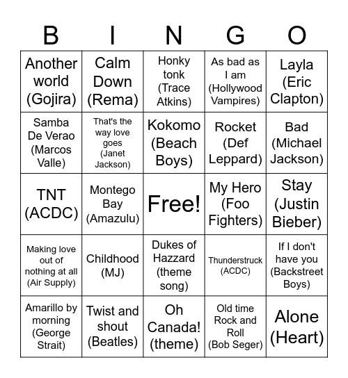 Updated Roads Favorites Summer 2024 Bingo Card