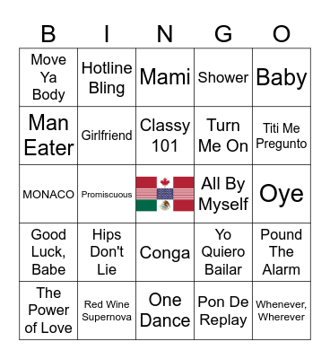 International Divas (The Americas) Bingo Card