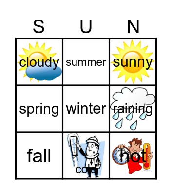 WEATHER BINGO Card