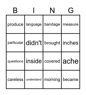Week 1 sightwords Bingo Card