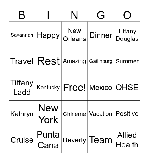 OHSE July 23rd Central Admin Meeting Bingo Card