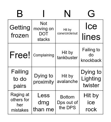 Hannah Bingo Card