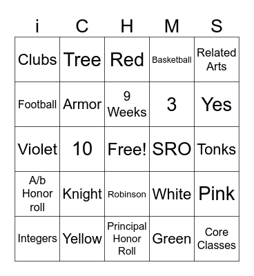 2024 iCHMS Camp Bingo Card