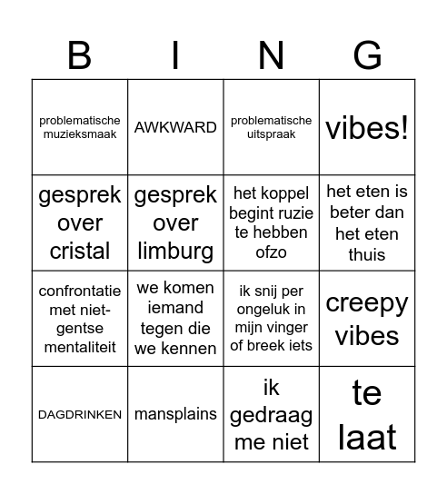 MIDDELEEUWS ONTBIJT BINGO Card