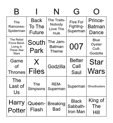 Radio Bingo Comi Con Bingo Card