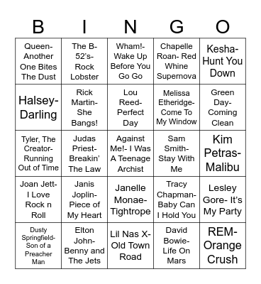 Radio Bingo Pride Bingo Card
