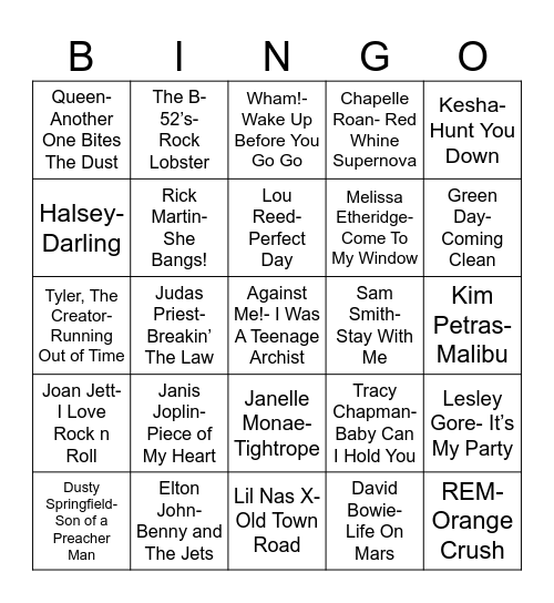 Radio Bingo Pride Bingo Card