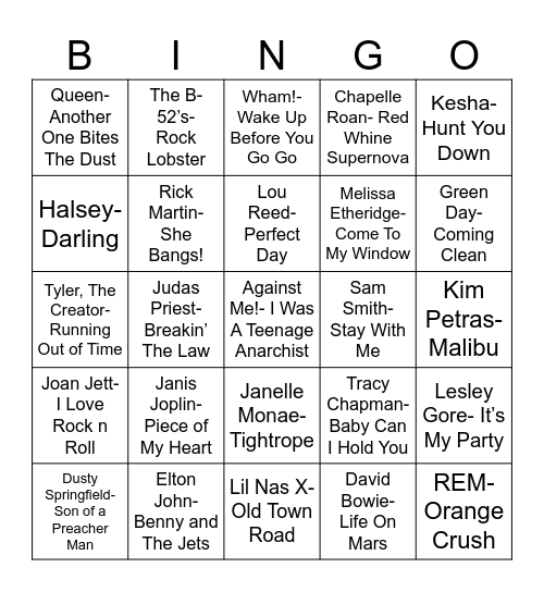 Radio Bingo Pride Bingo Card