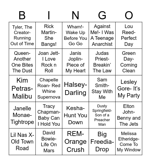 Radio Bingo Pride Bingo Card