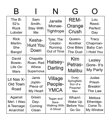 Radio Bingo Pride Bingo Card