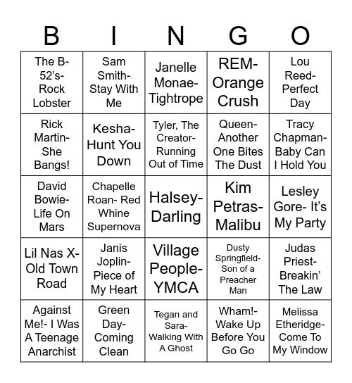 Radio Bingo Pride Bingo Card