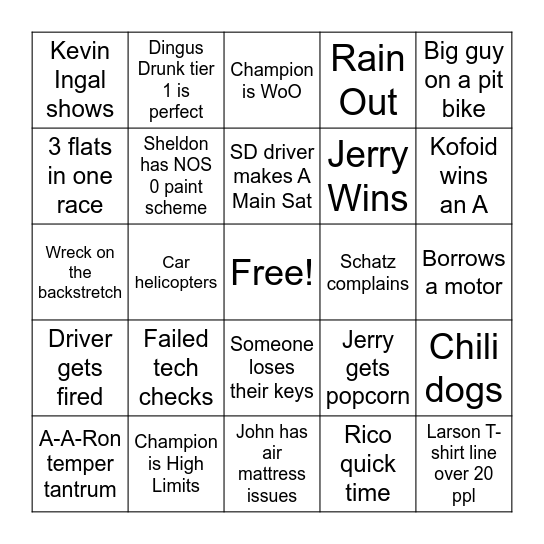 410 Bingo Card