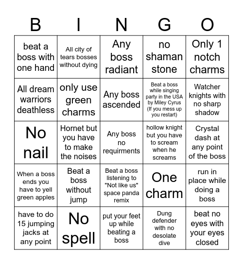 Hall of Gods Bingo Card