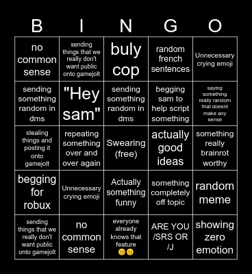 THE NOLAN BINGO (only friends will understand) Bingo Card