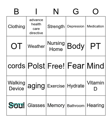 GROVE BINGO Card