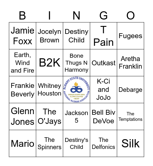 ASU Dekalb R & B Bingo Card