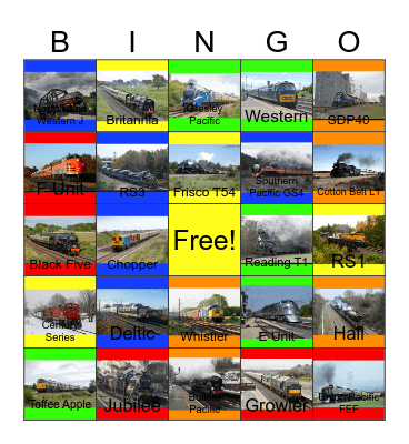 Titans on the Tracks Bingo Card