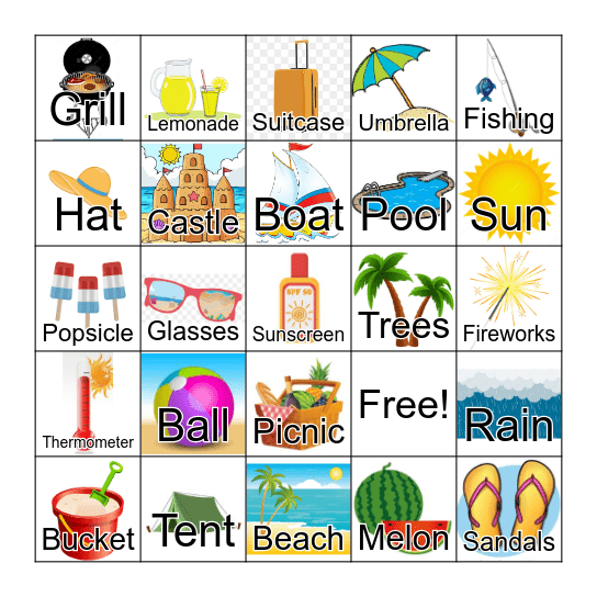 Summer Bingo Card