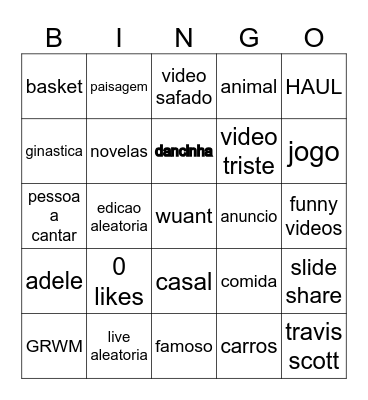 bingo tiktok Bingo Card