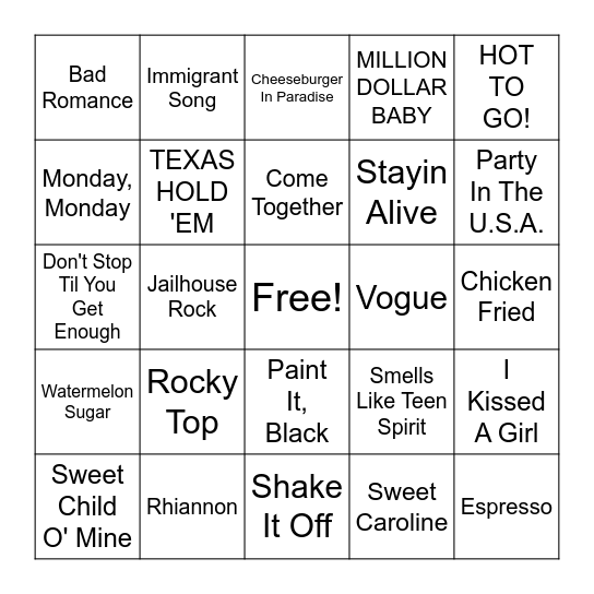 Shelton Singo Bingo Card