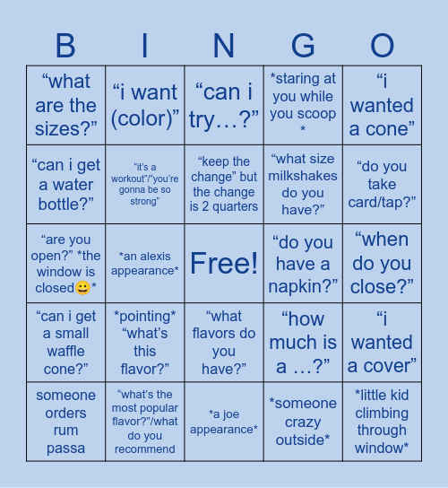 Louie G’s Bingo Card