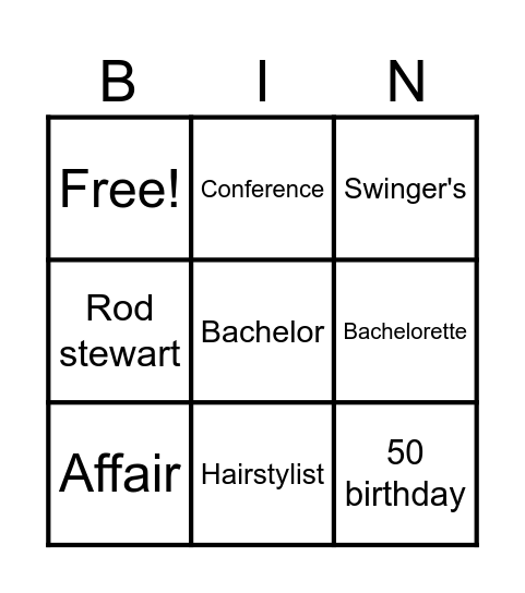 Vegas Bingo Card