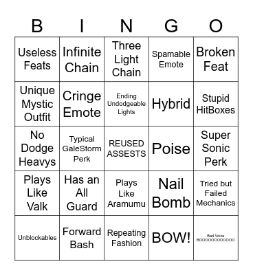 New Hero For Honor Bingo Card