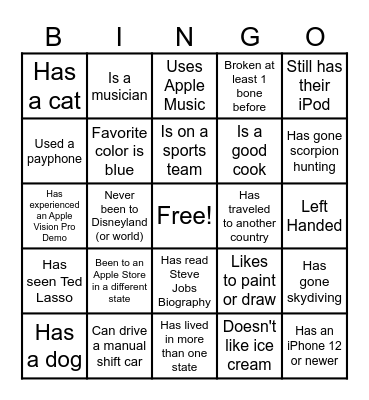 Find someone who.... Bingo Card