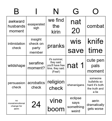 off to new adventures! (btv) Bingo Card