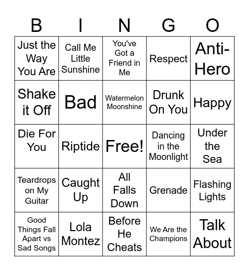 Bingo! Bingo Card