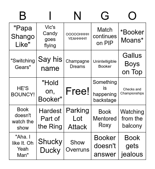NXT Bingo Card