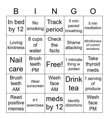 Have a good day :) Bingo Card