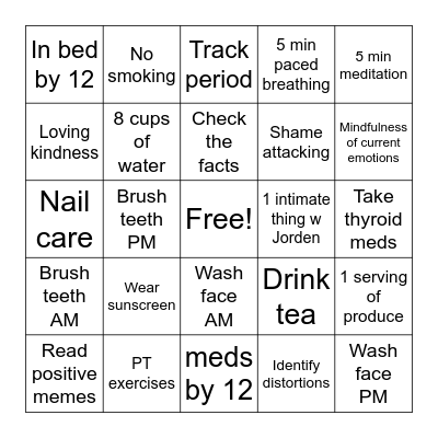 Have a good day :) Bingo Card