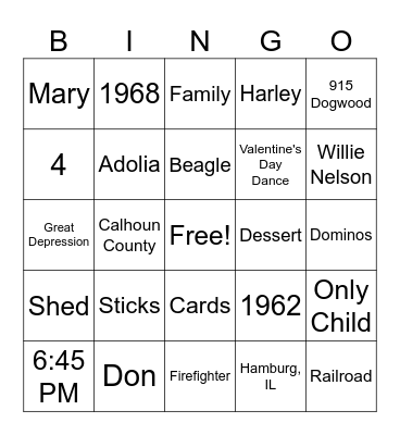 Grandpa’s 90th Birthday Bingo! Bingo Card