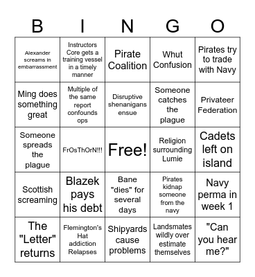 Maan's Navy Bingo Card