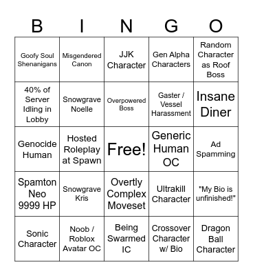 CDRP Bingo 2 Bingo Card