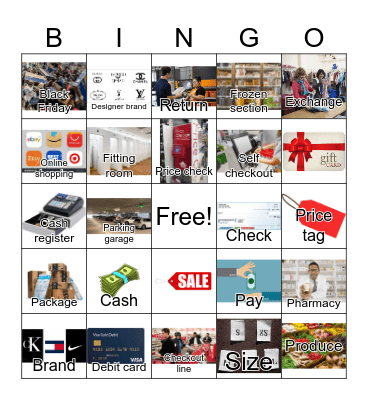 Shopping Bingo Card