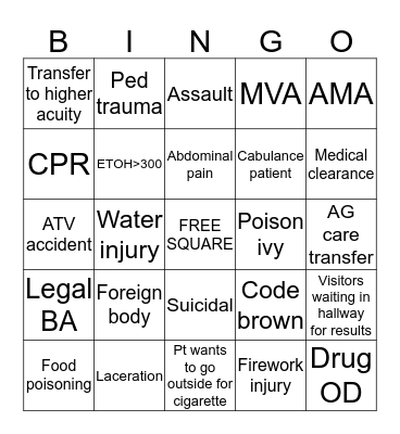 4th of July Madness Bingo Card