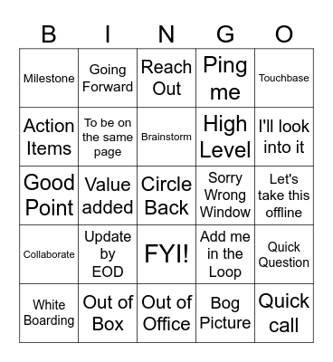 Fun Friday BINGO Card