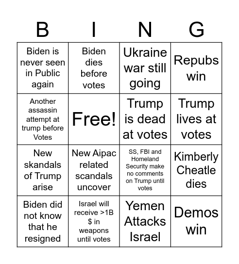 random bingo Card