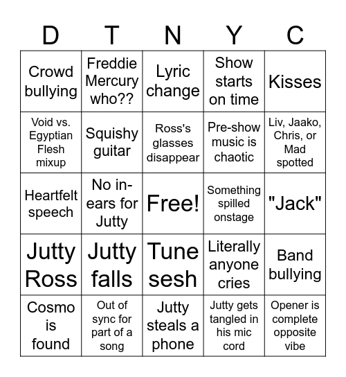 Drag Talk NYC Bingo Card