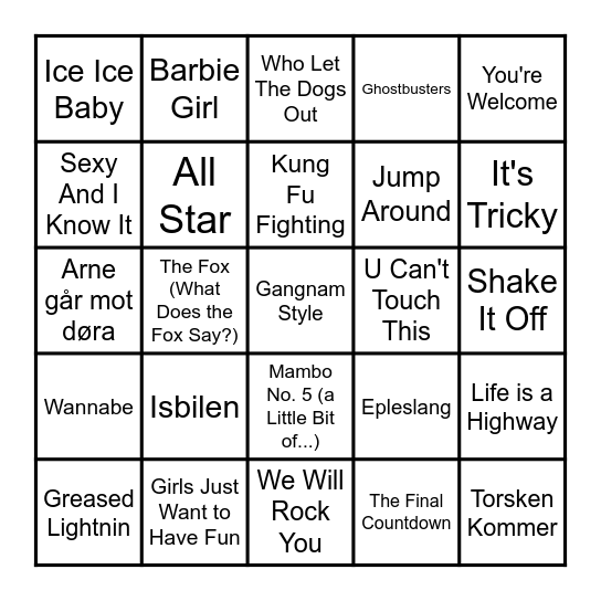 Juliaften Bingo Card