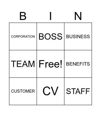 Jobs and Professions Bingo Card