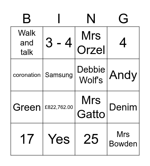 A "peace" of cake Bingo Card