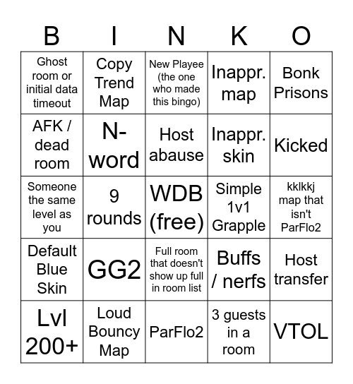 Bonk.io Bingo V3 (49 total items) Bingo Card