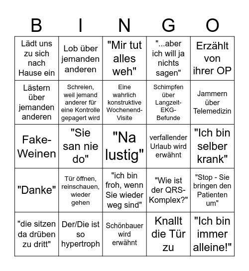 Fun, fun, fun - halt Stop! Bingo Card