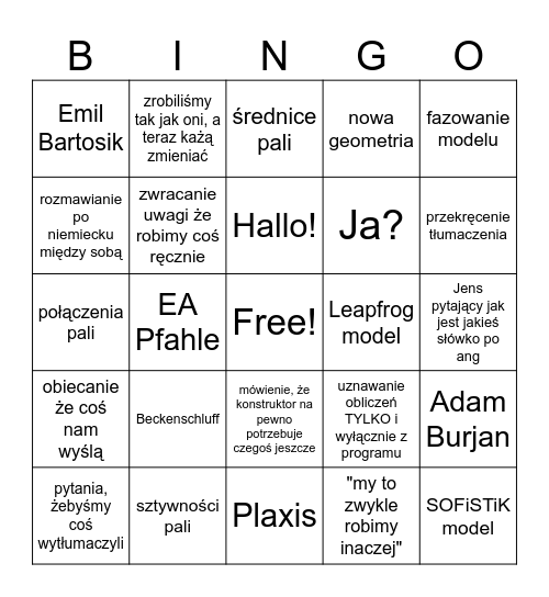 Deutsches Besprechung Bingo Card
