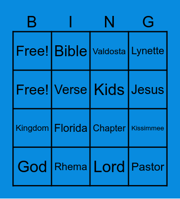 Service Bingo Card