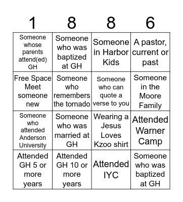 Grace Harbor Bingo Card